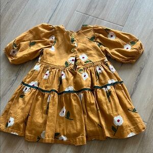 Floral Mustard Yellow Dress